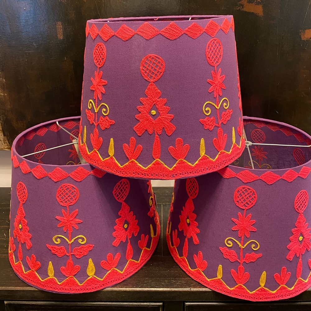 Hand Embroidered Lamp Shade